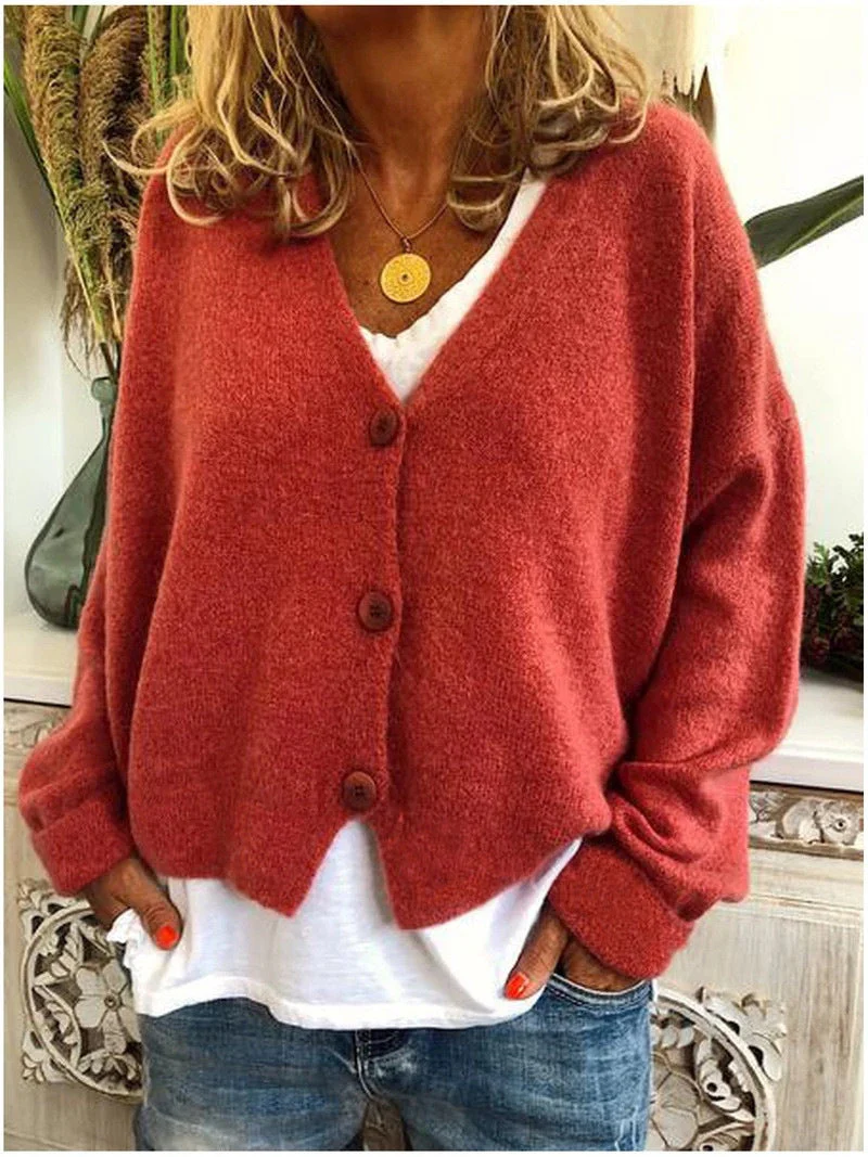 Comfortable Relaxed Fit Knit Cardigan - Image 13