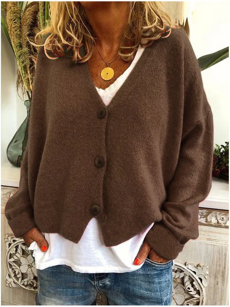 Comfortable Relaxed Fit Knit Cardigan - Image 15