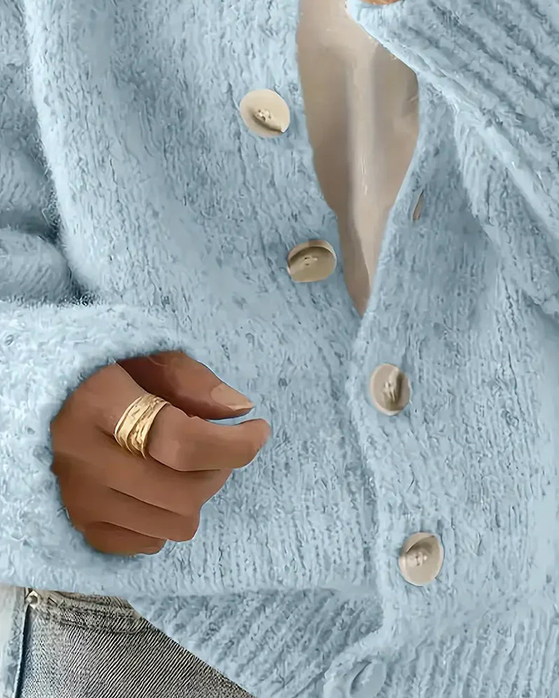 Comfortable Solid Color Cardigan - Image 5