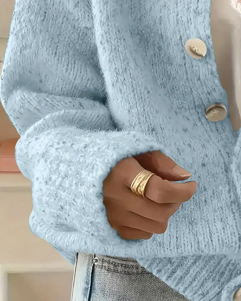 Comfortable Solid Color Cardigan - Image 6
