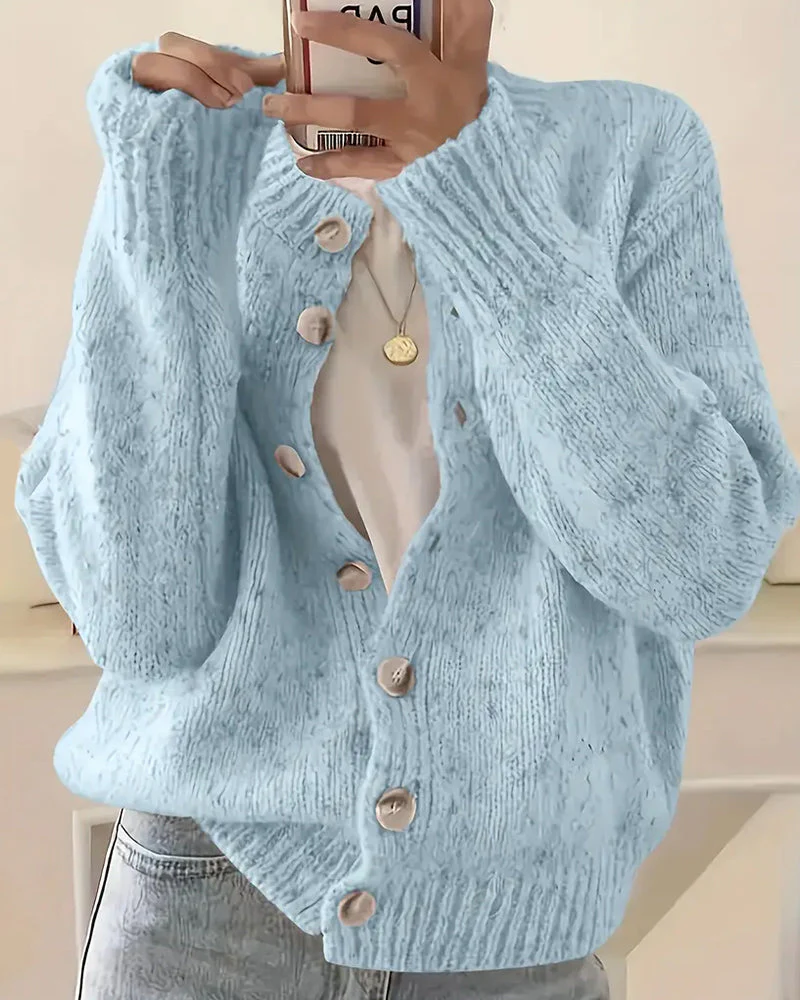 Comfortable Solid Color Cardigan - Image 7