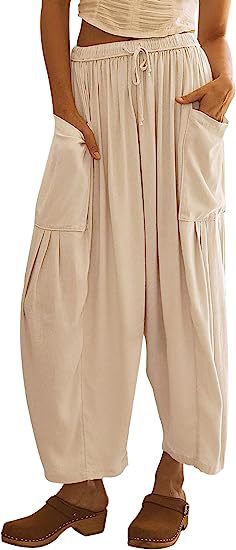 Comfy High Waist Loose Fit Trousers - Image 21