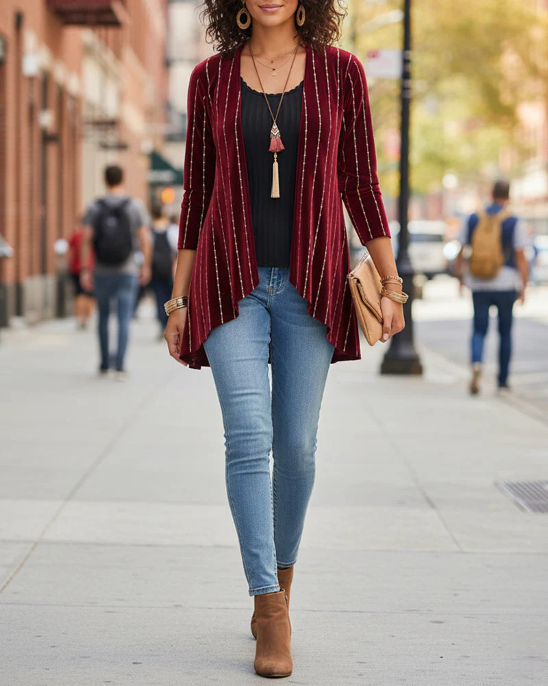Contrast Stitching Two-Piece Top