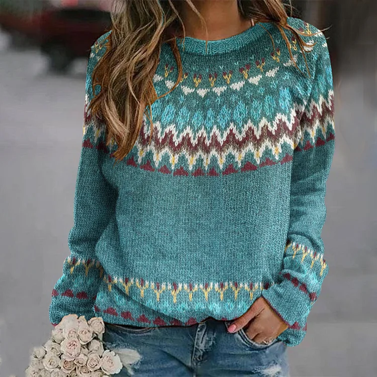 Cozy Nordic Knit Sweater Inspired by Iceland - Image 2