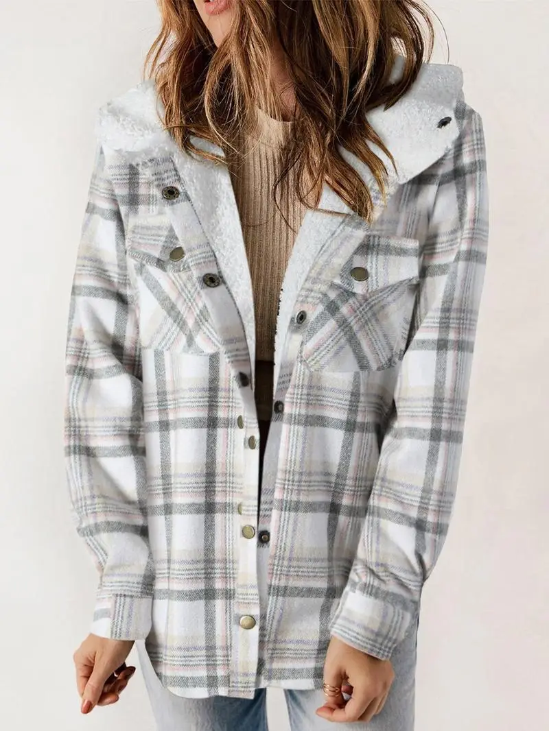 Cozy Plaid Fleece-Lined Jacket - Image 7