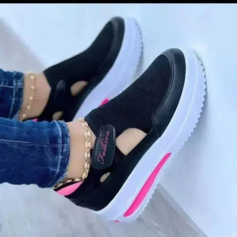 Women's Breathable Cashmere Mesh Platform Sneakers - Image 7