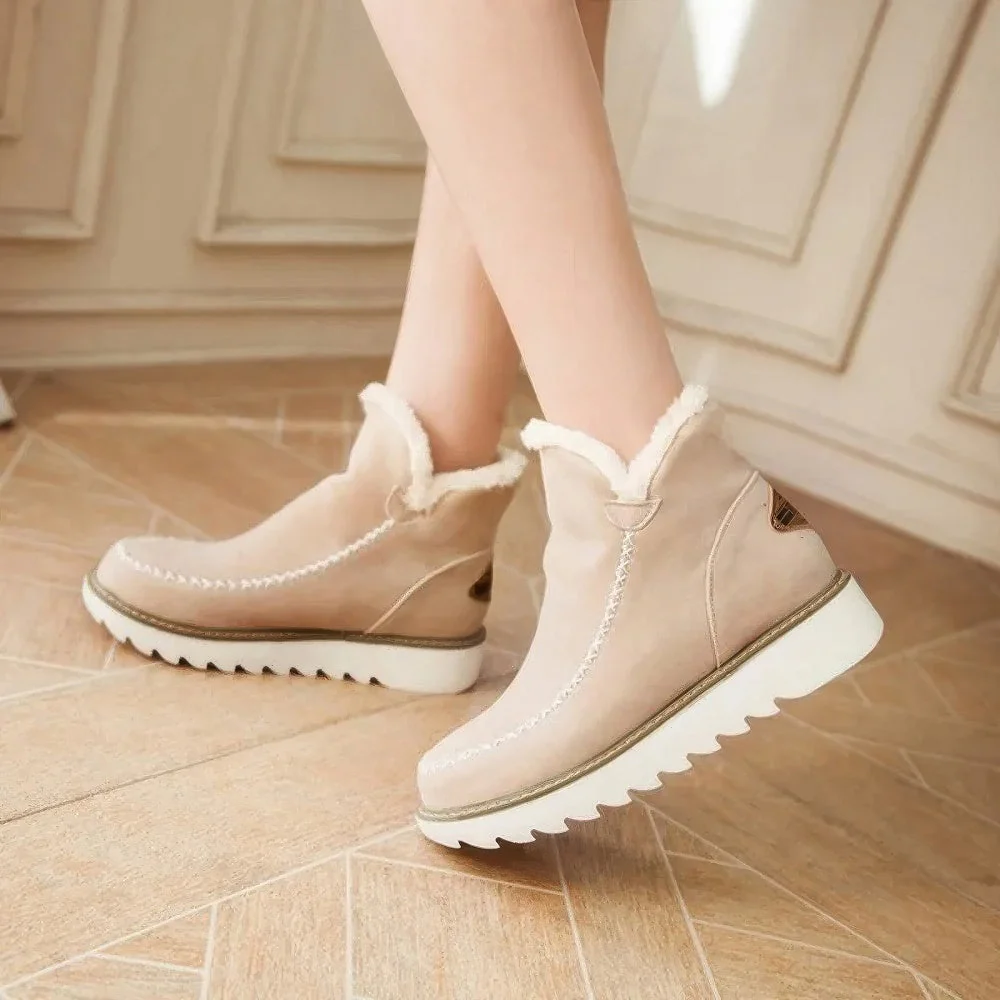 Women's Cashmere Suede Snow Ankle Boots - Image 9