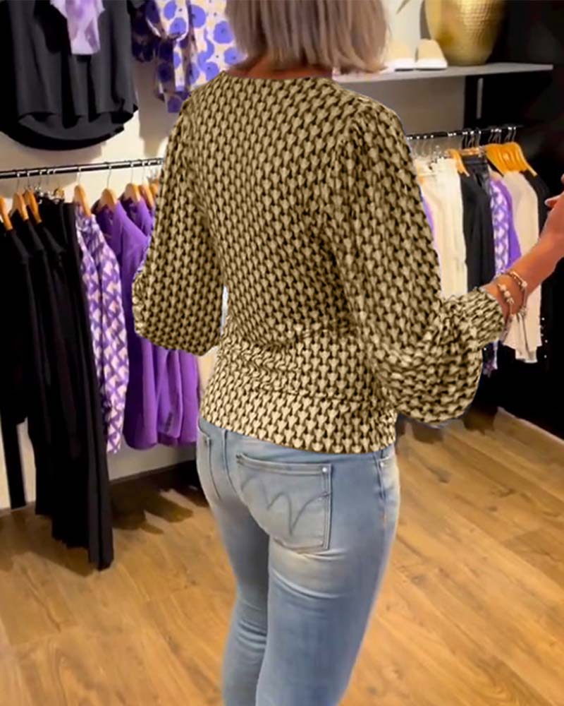 Deep V Neck Long Sleeve Top - Image 13