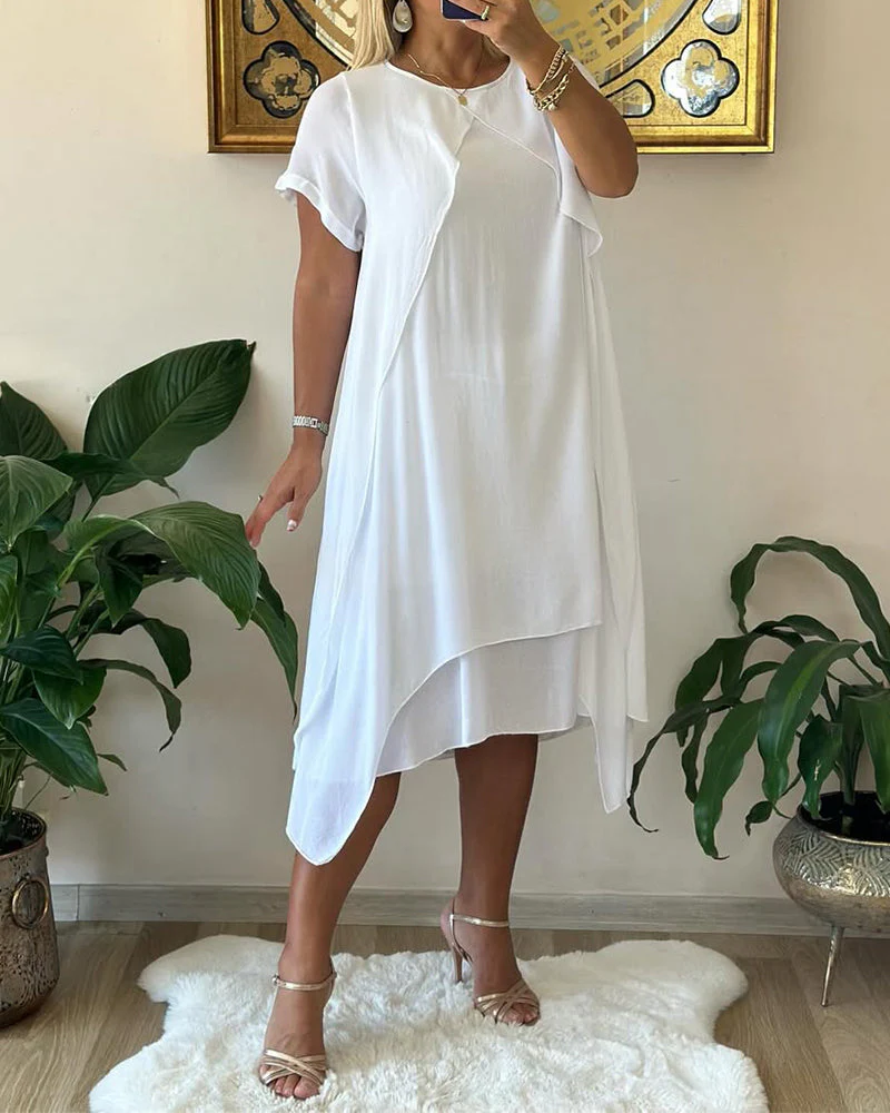 Double Layer Short Sleeve Dress - Image 4