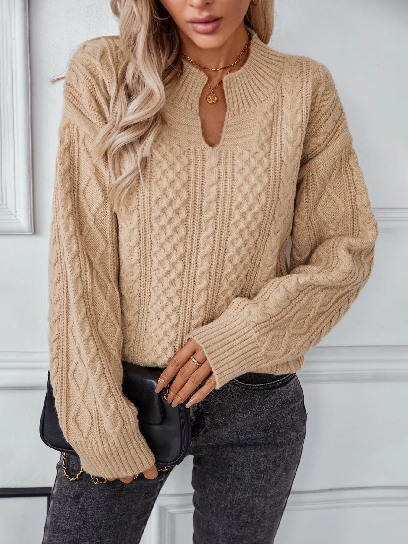 Drizzle Cable Knit Pullover Sweater - Image 11