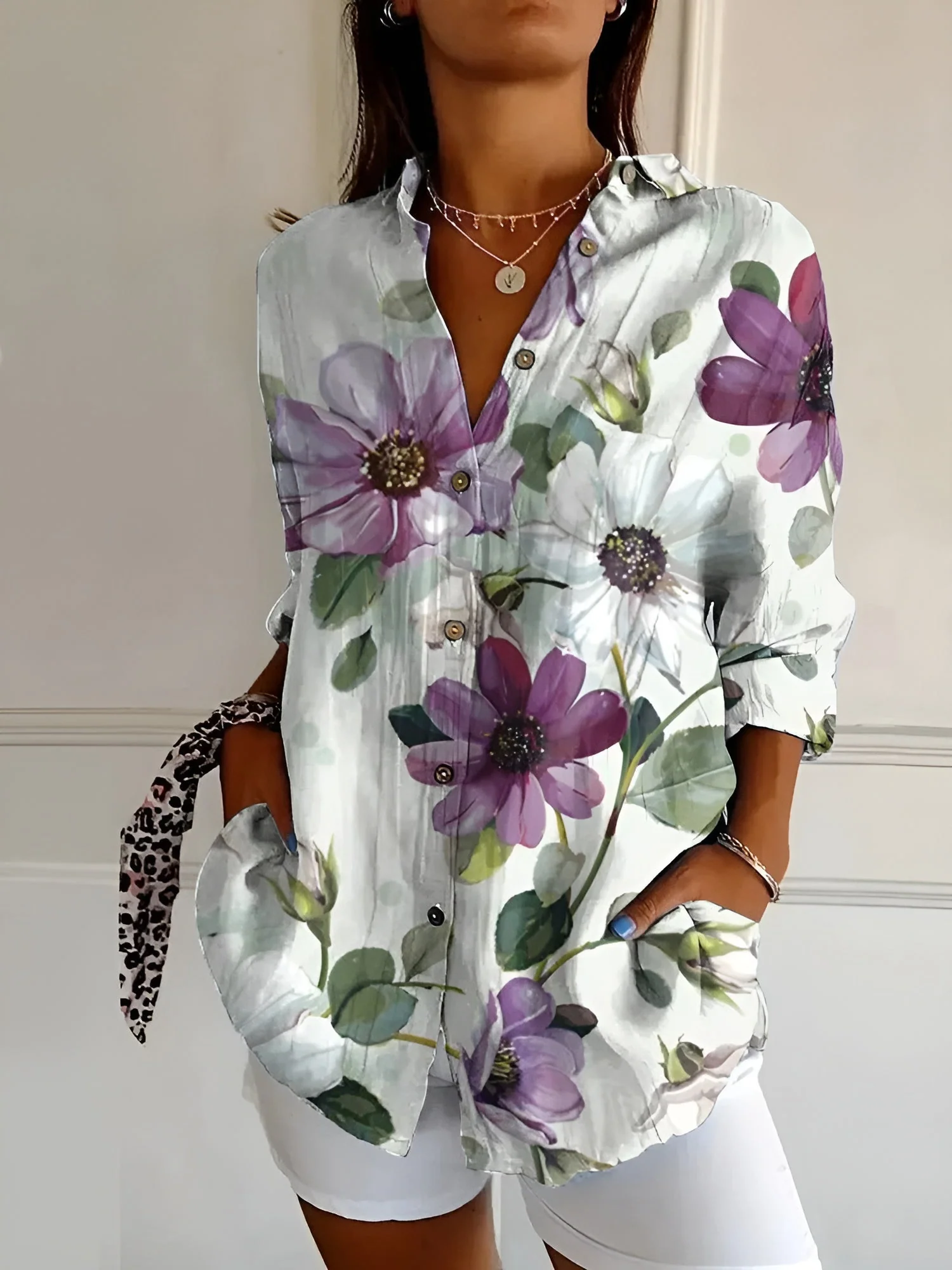 Effortless Elegance Button-Up Blouse - Image 9