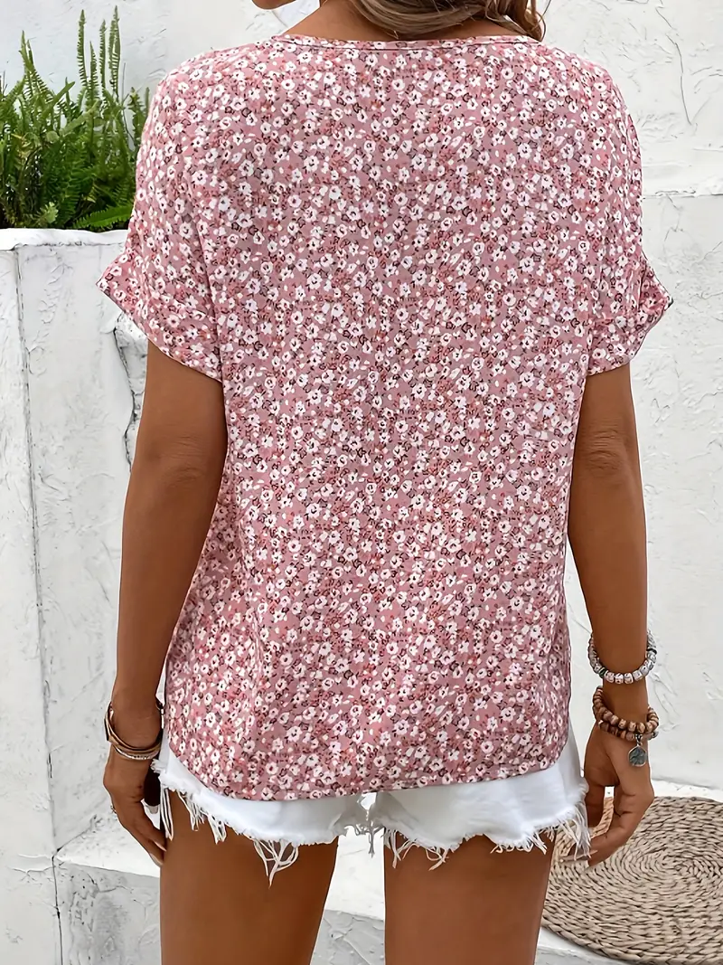 Effortless Floral Button-Up Top - Image 3