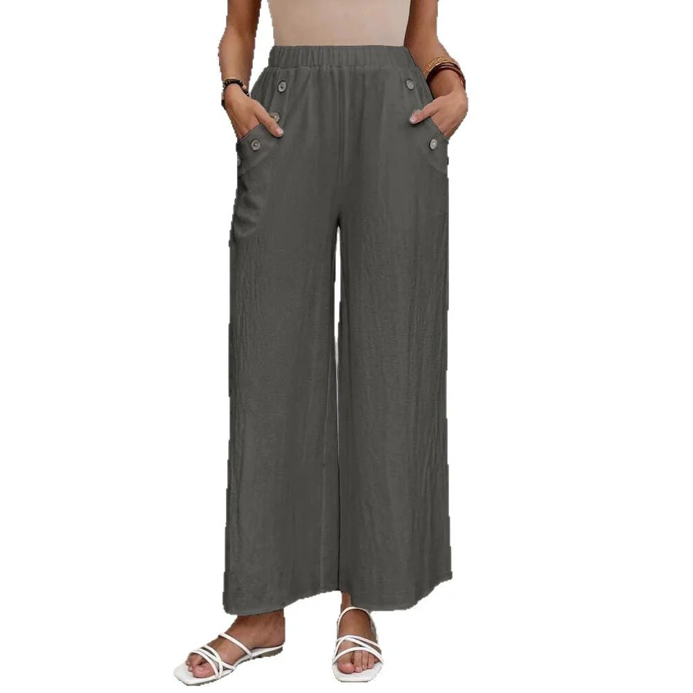 Elastic Waist Loose Casual Trousers - Image 18