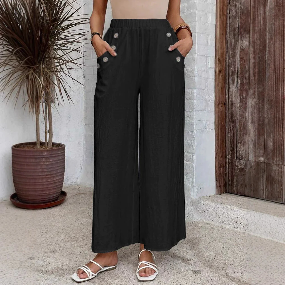Elastic Waist Loose Casual Trousers - Image 7