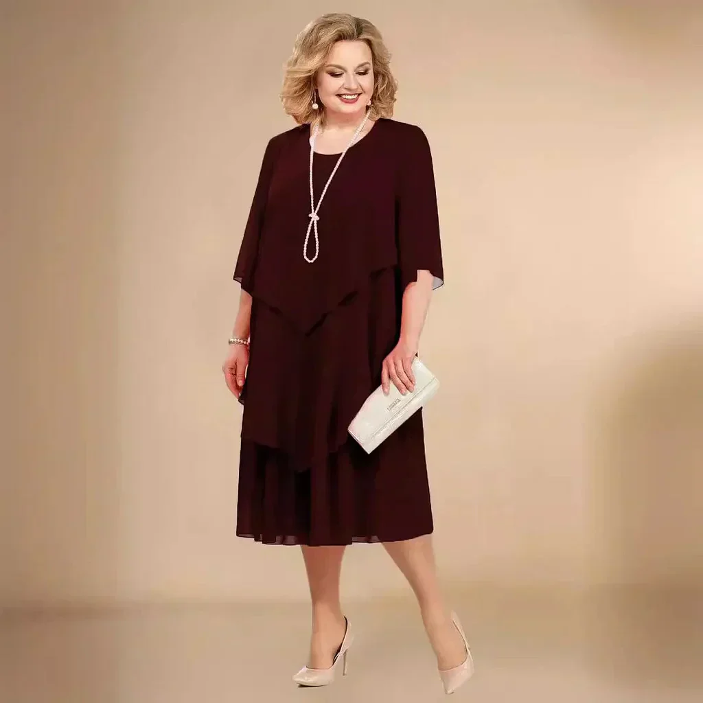 Refined Drape Midi Style Dress - Image 11