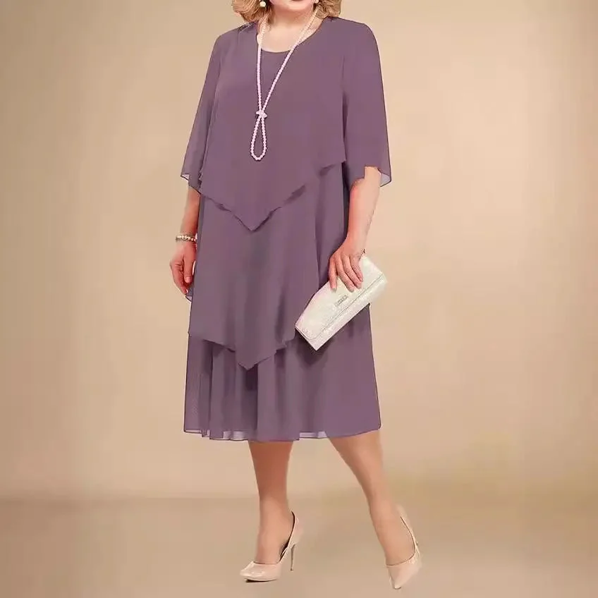 Refined Drape Midi Style Dress - Image 14