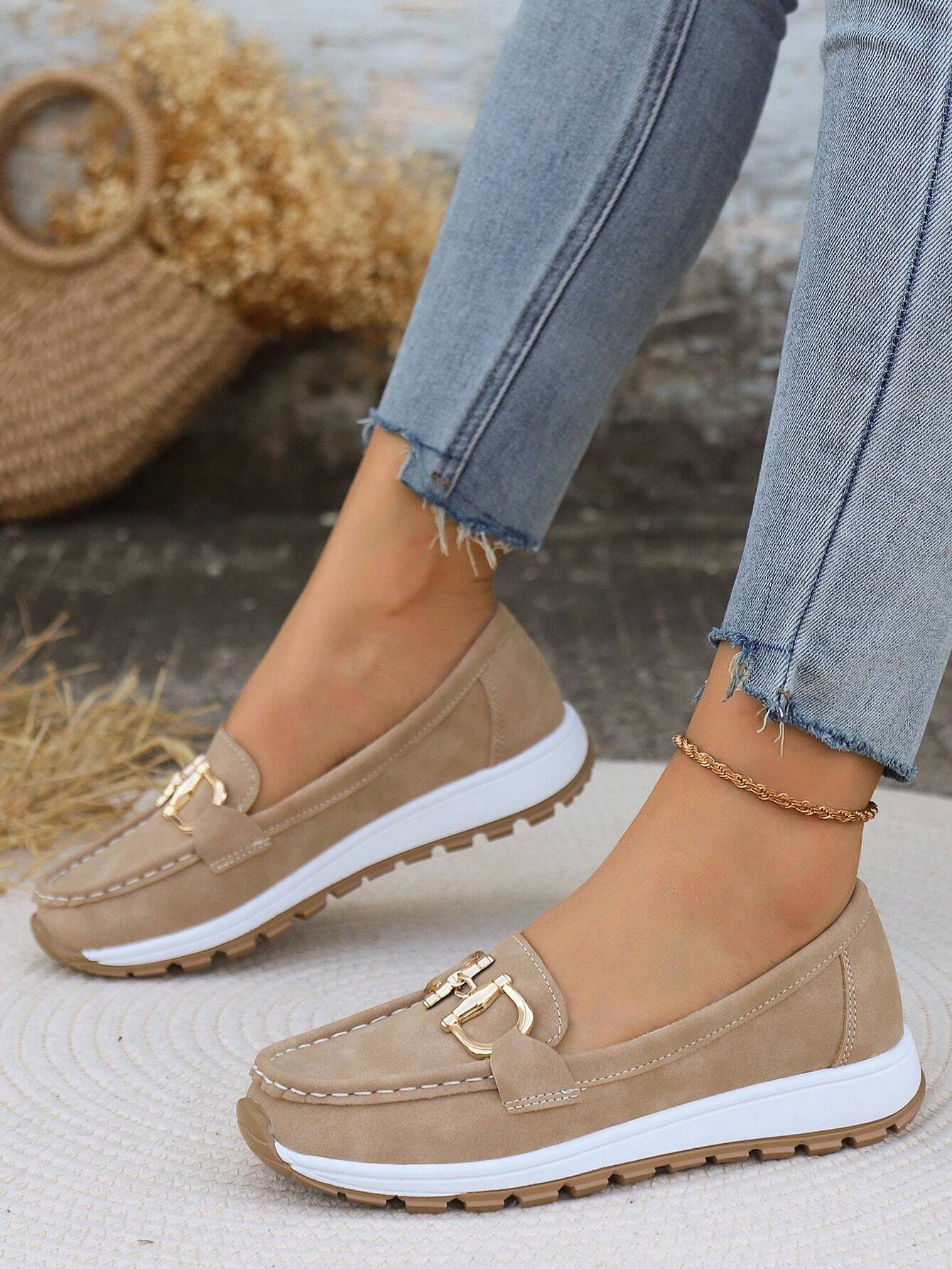 Elegant Flat Loafers with Buckle Design - Image 6