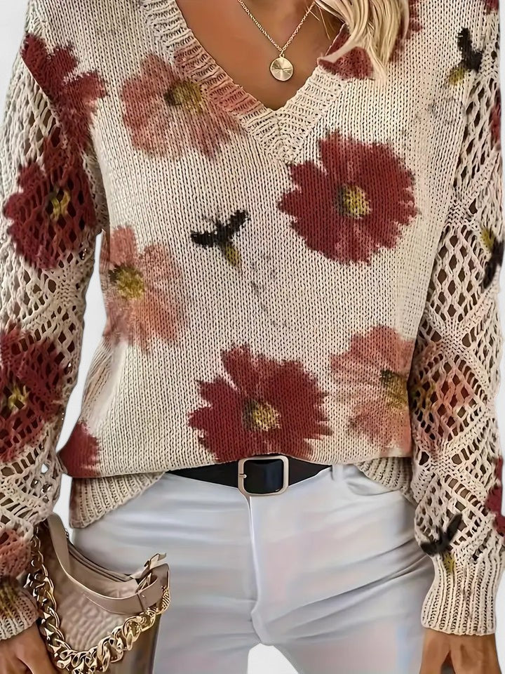 Elegant Floral Lightweight Sweater - Image 20