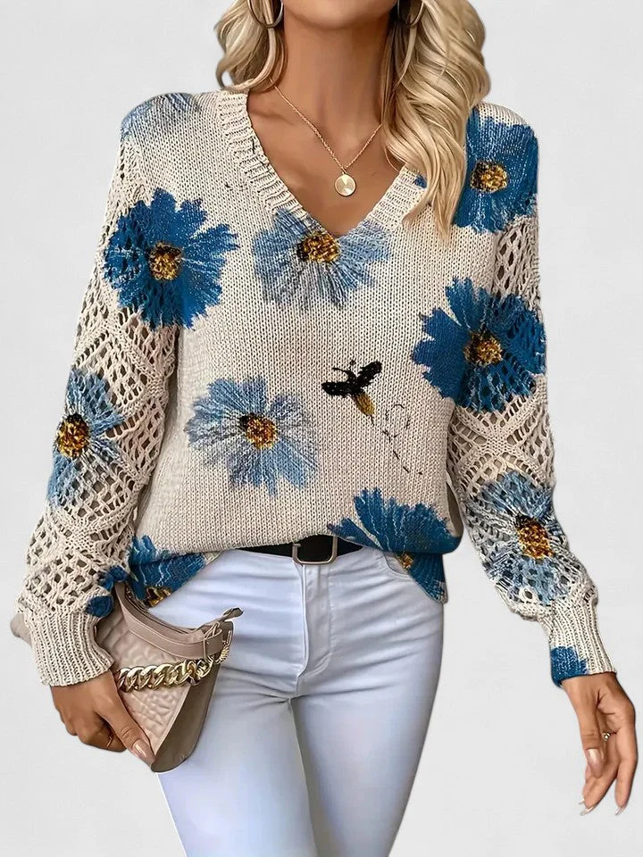 Elegant Floral Lightweight Sweater - Image 24