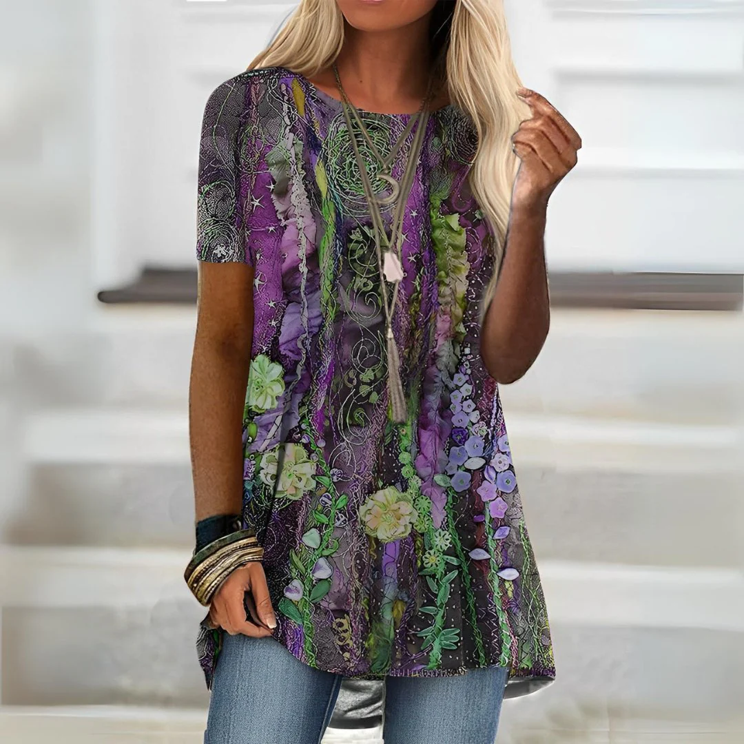 Elegant Floral Multicolour Women's Blouse - Image 3