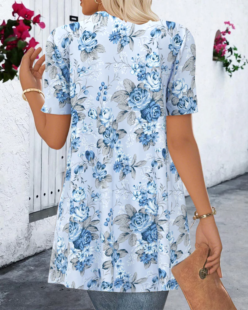 Elegant Floral Overlay Top - Image 2