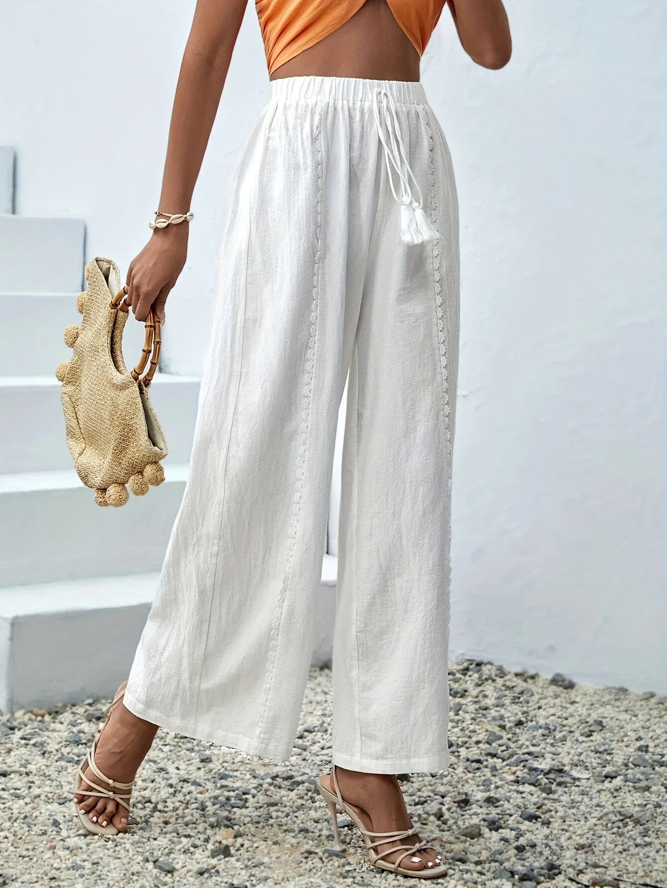 Chic High Waist Fringe Trousers - Image 6