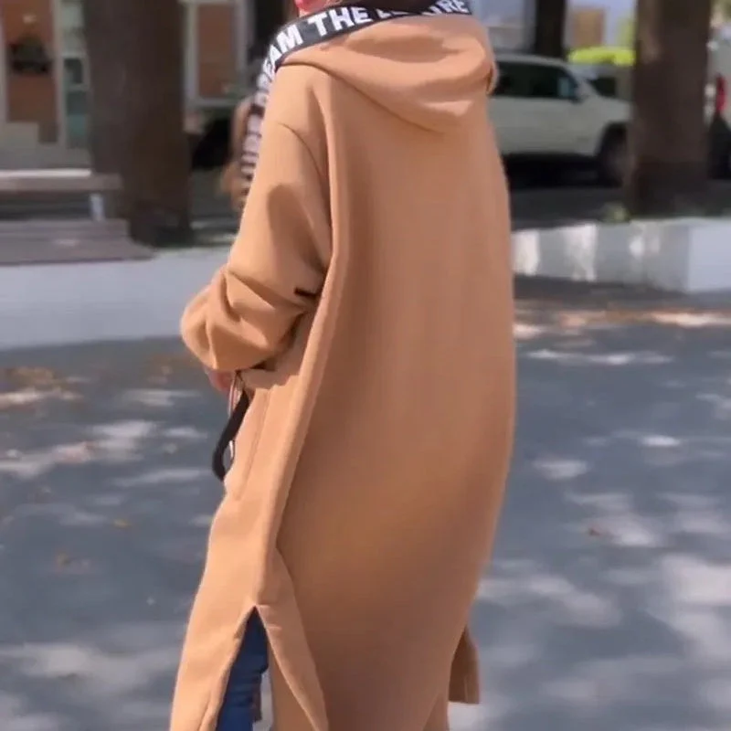 Elegant Long Hooded Sweatershirt - Image 4