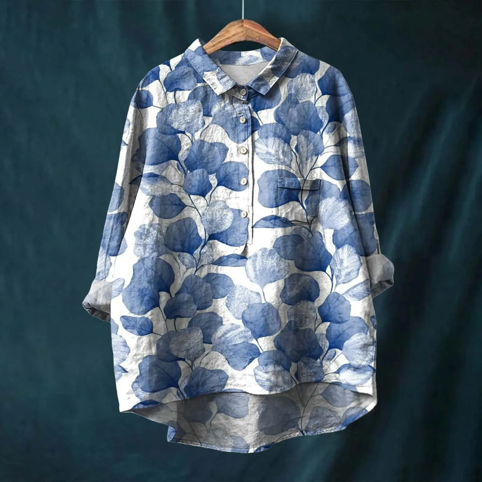 Elegant Long Sleeve Floral Shirt - Image 7