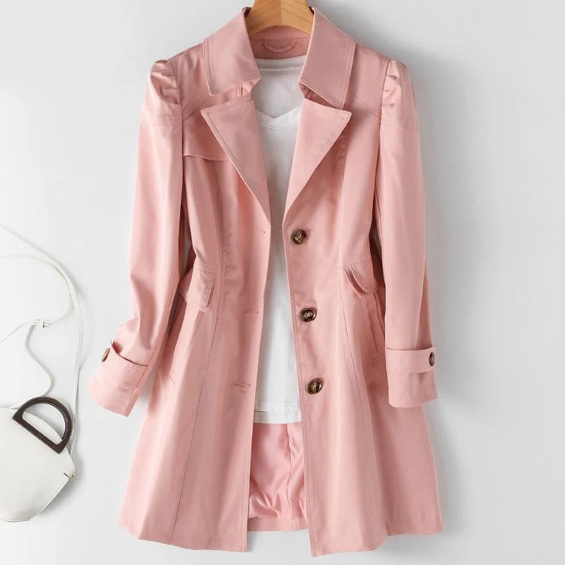 Elegant Long Trench Coat for Women - Image 8