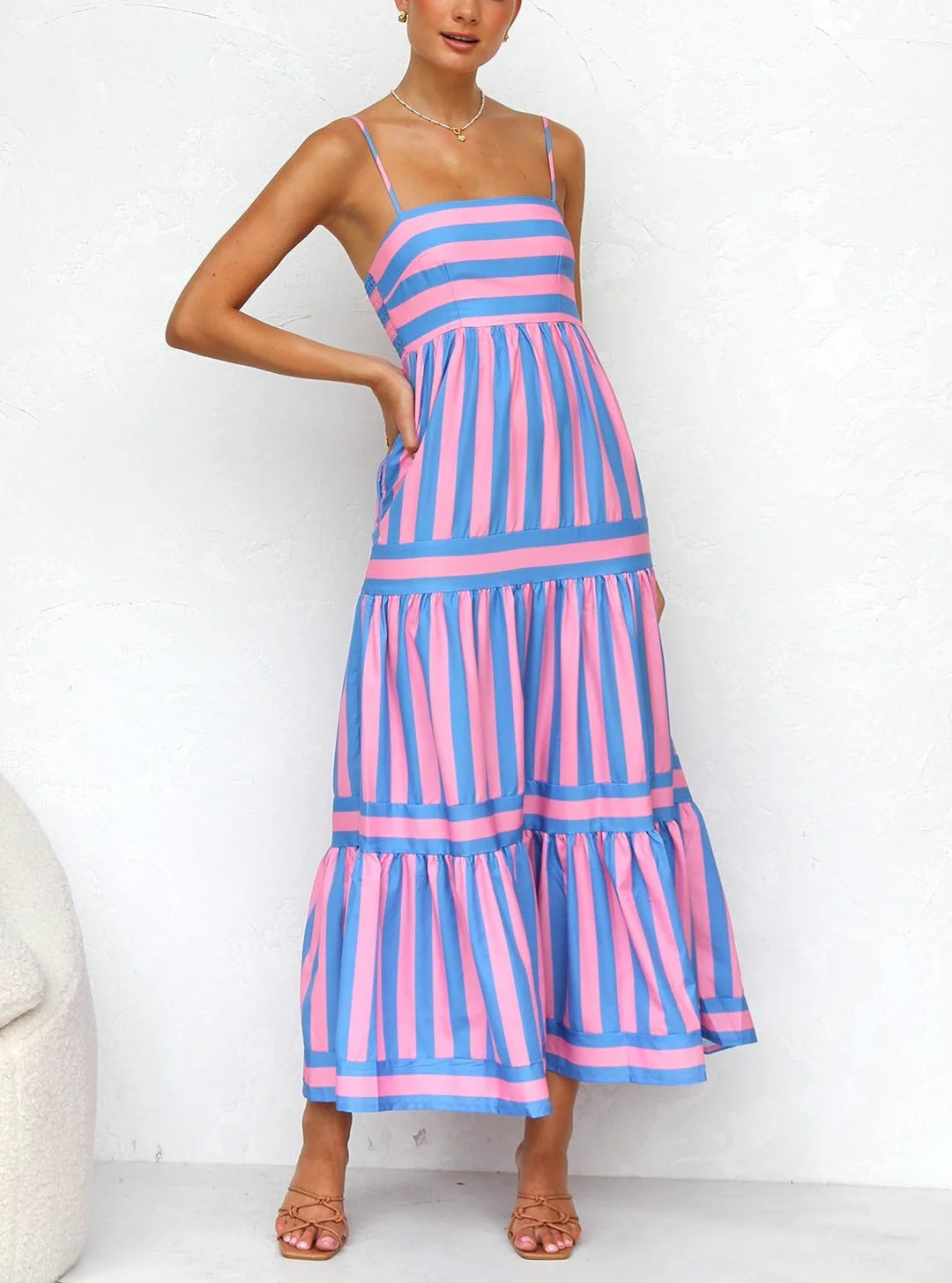 Flowy Full-Length Evening Dress - Image 9