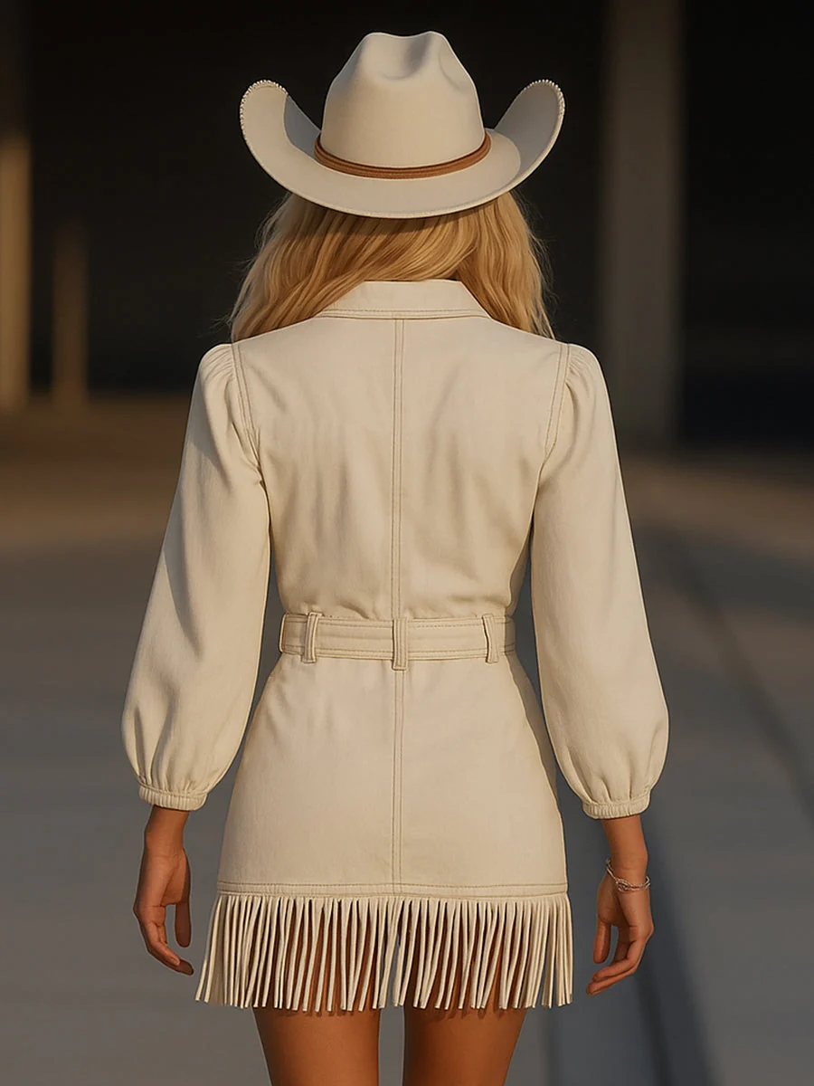 Elegant Mini Dress with Tassels - Image 8