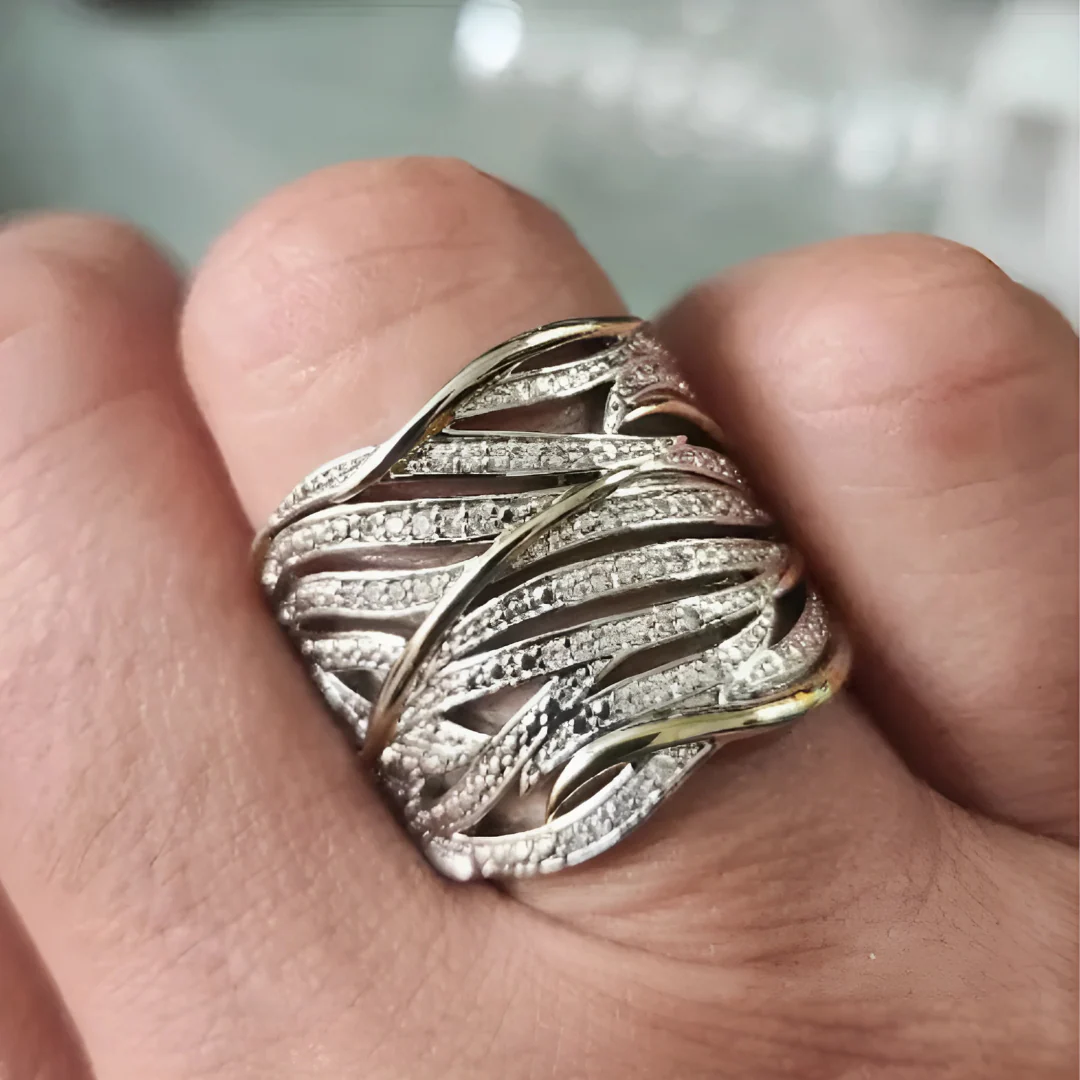 Elegant Multilayer Twisted Ring - Image 2