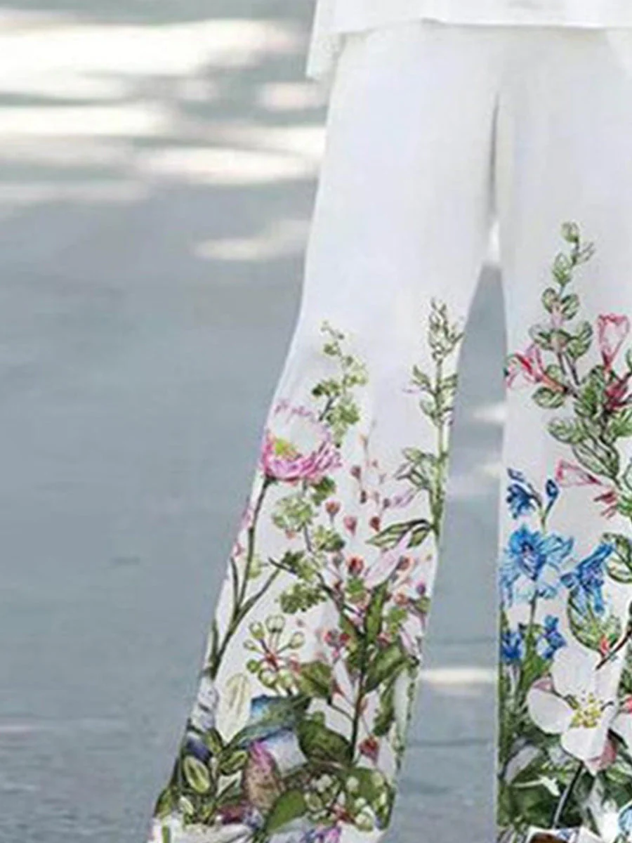 Elegant Printed Sleeveless Two-Piece Set - Image 4