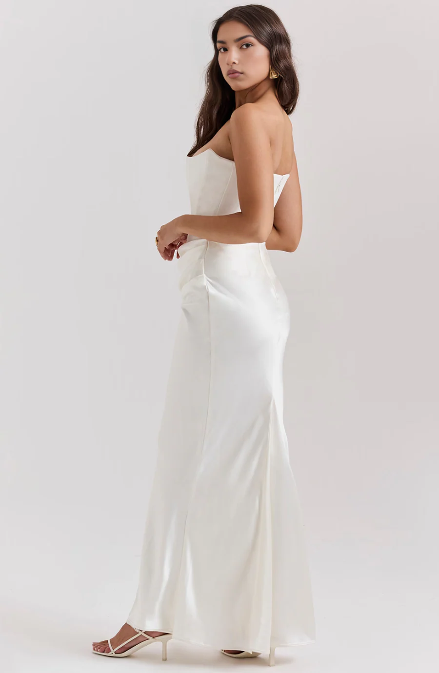 Elegant Retro Solid Color Strapless Party Dress - Image 46