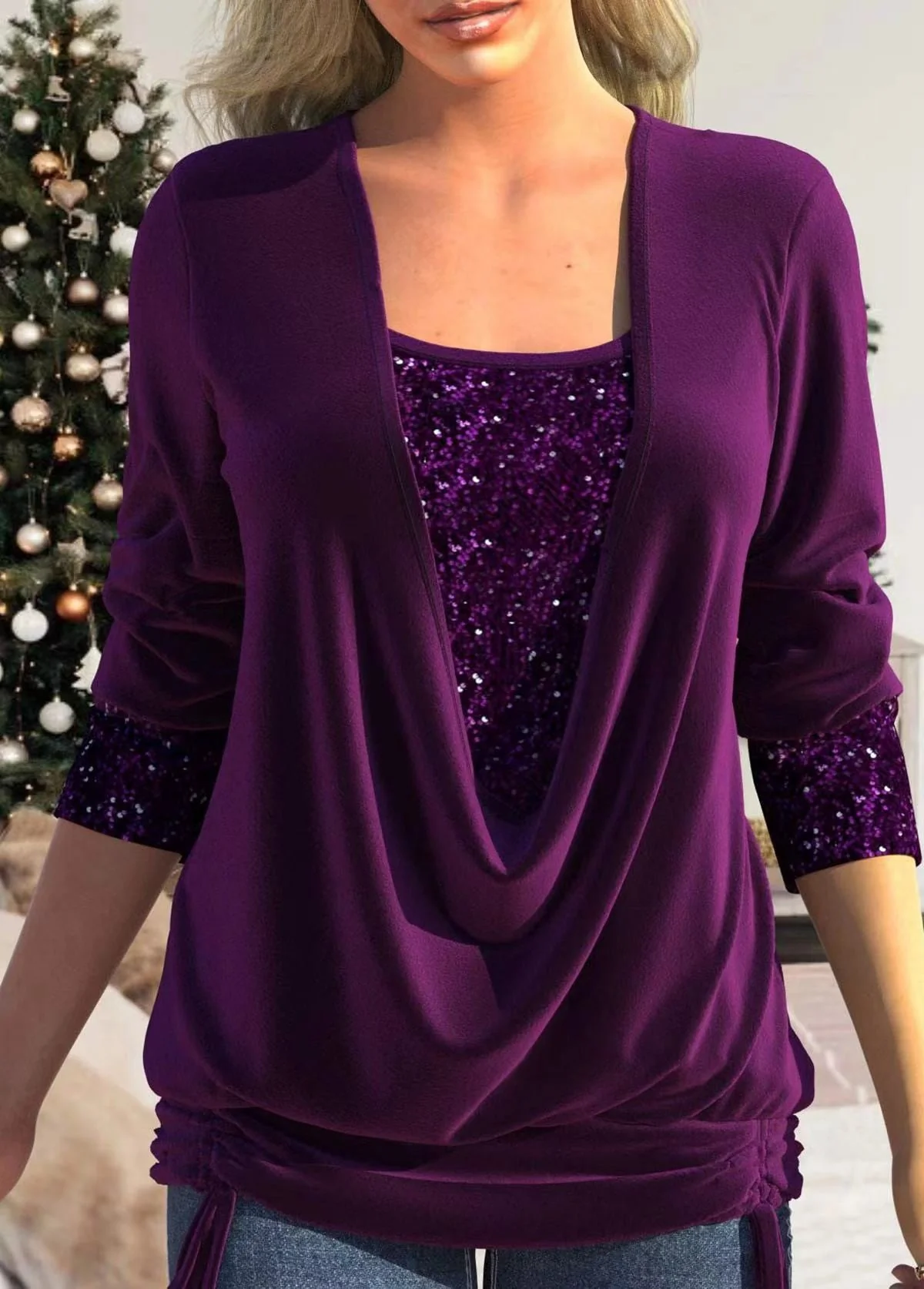 Elegant Sequin Detail Top - Image 5