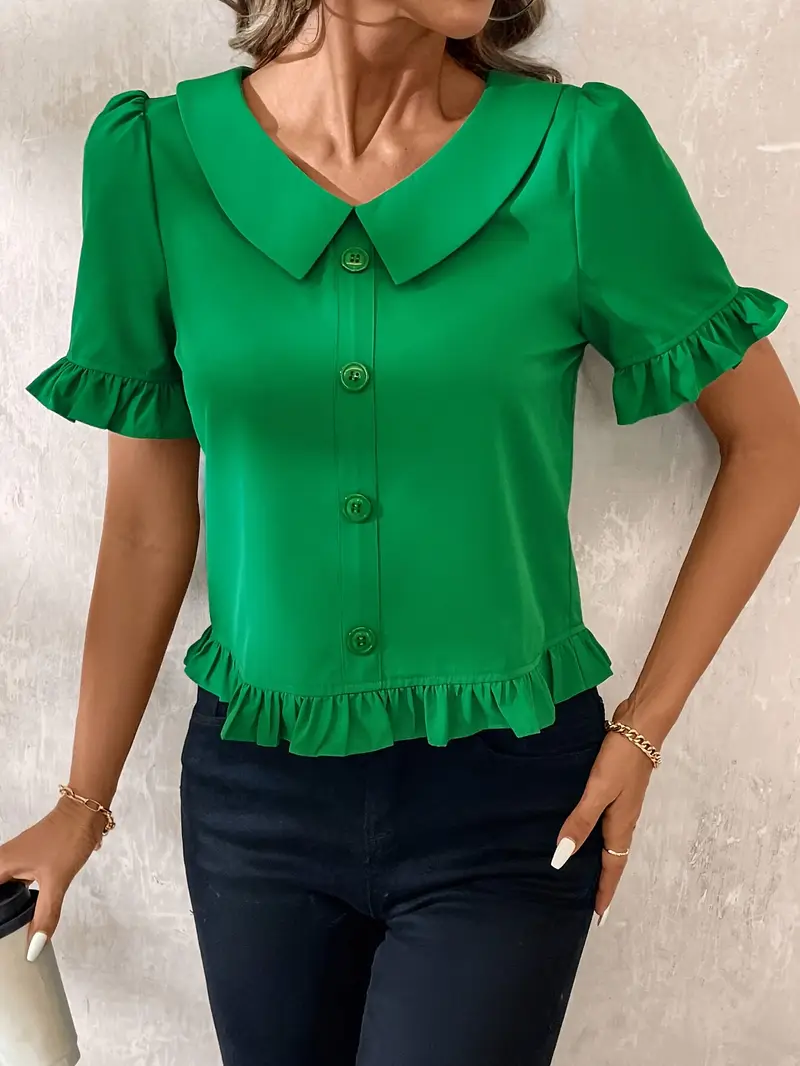 Elegant Short Sleeve Blouse - Image 13