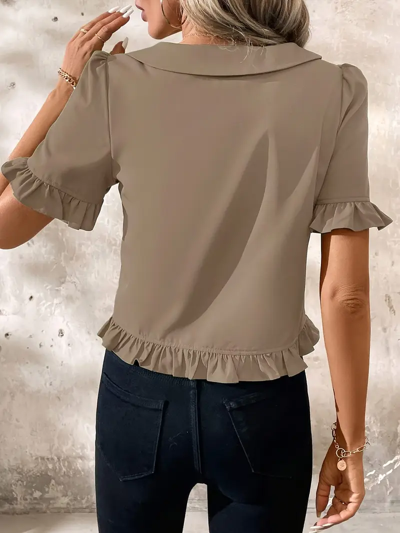 Elegant Short Sleeve Blouse - Image 3