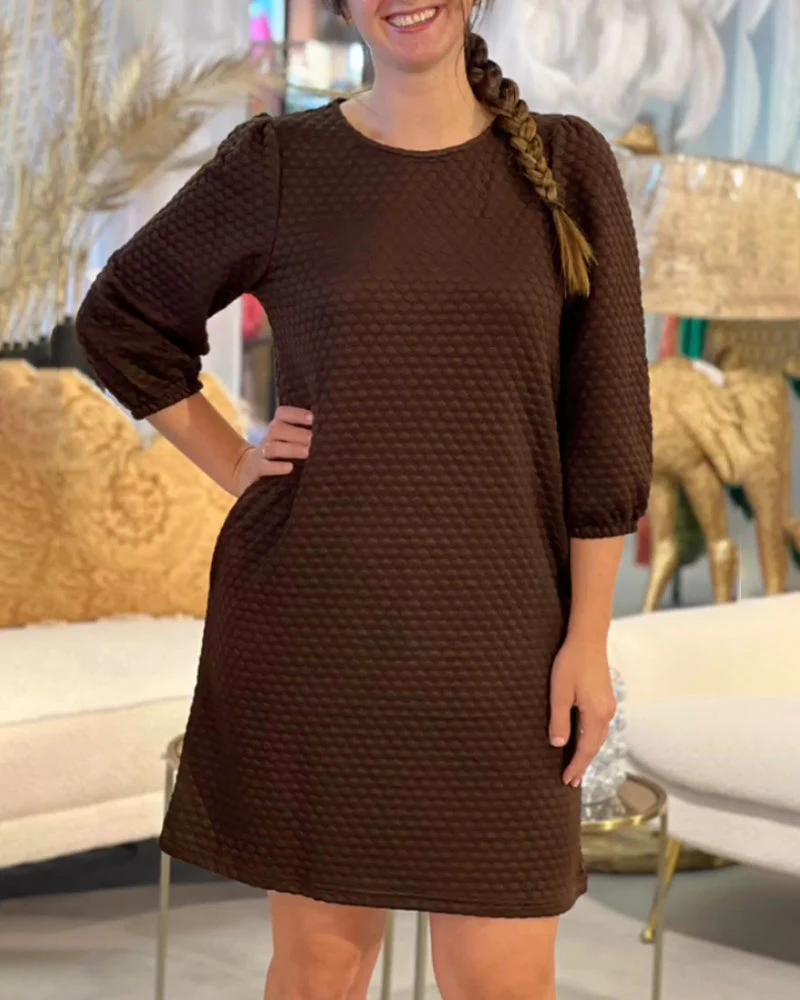 Elegant Solid Color Dress - Image 32
