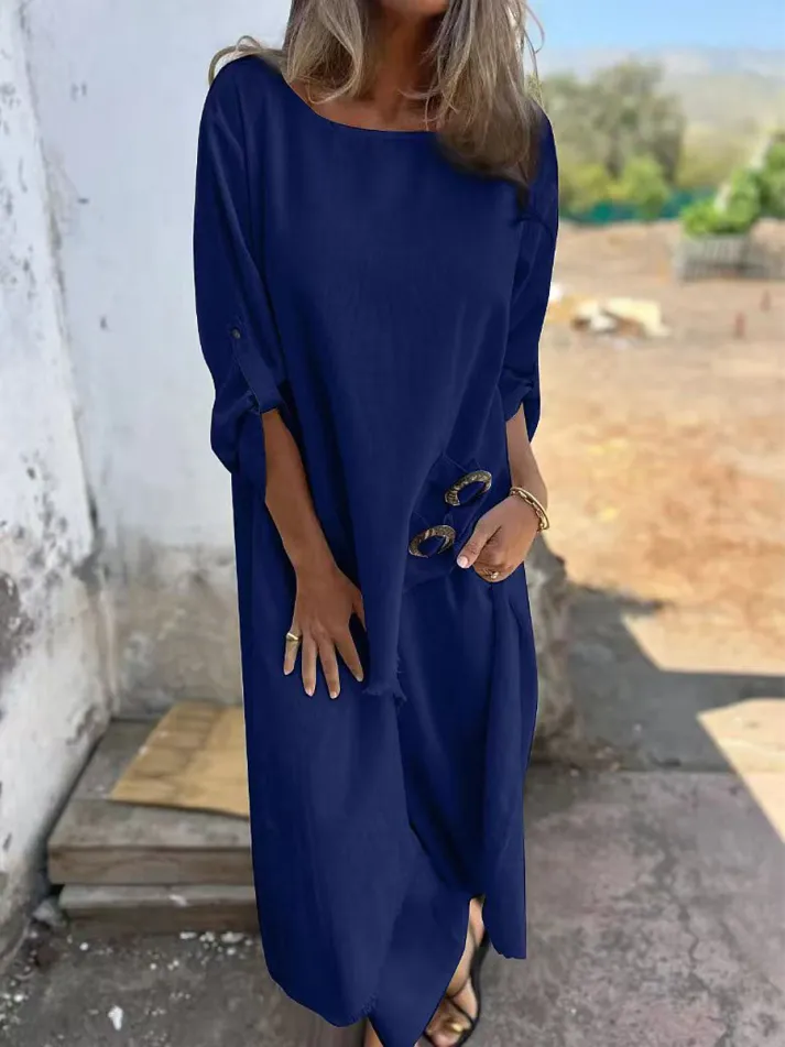 Chic V-Neck Flowy Midi Dress - Image 5