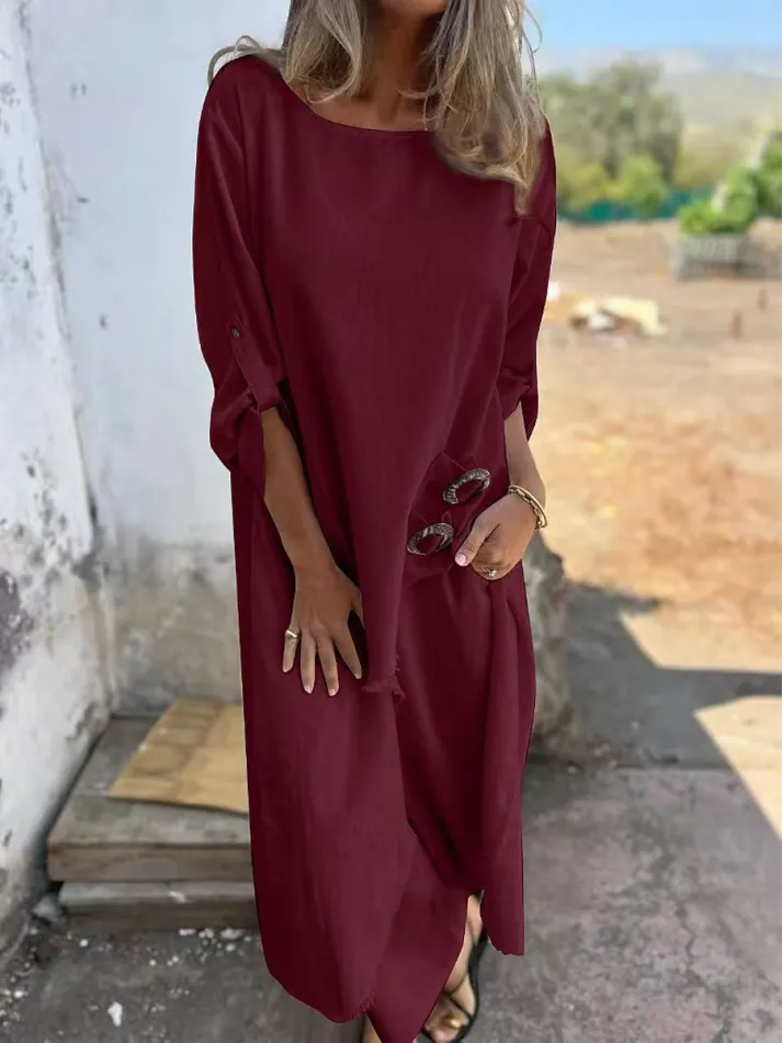 Chic V-Neck Flowy Midi Dress - Image 8