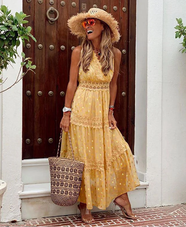 Elegant V-Neck Sleeveless Midi Dress - Image 4