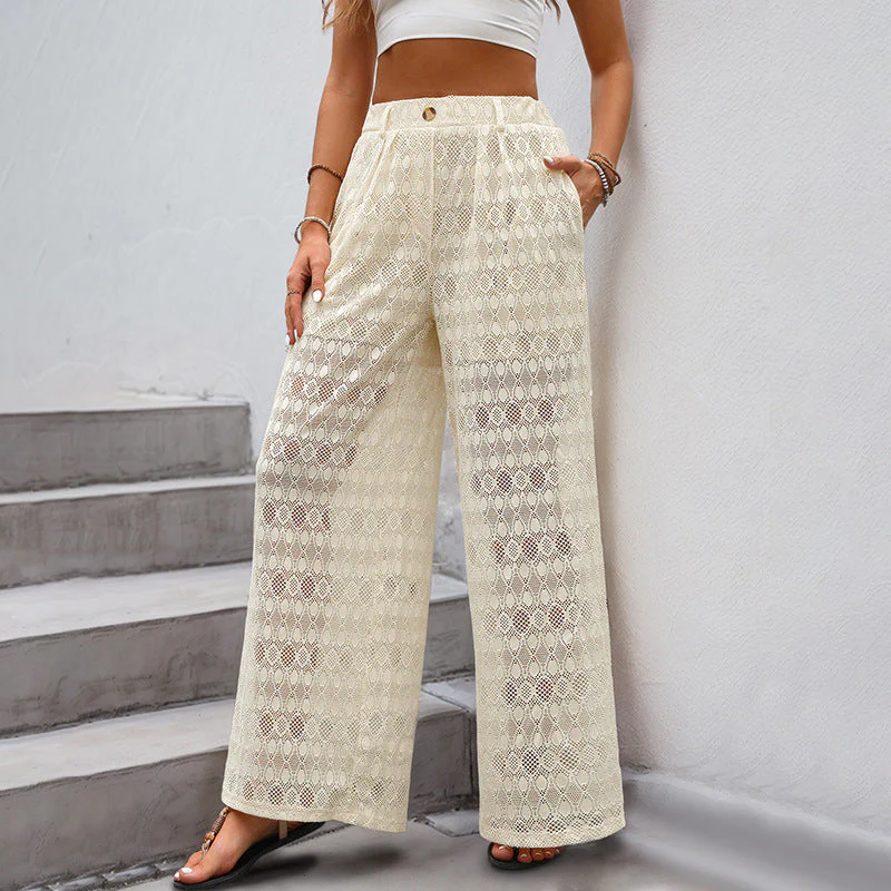 Elegant Wide Leg Lace trouser