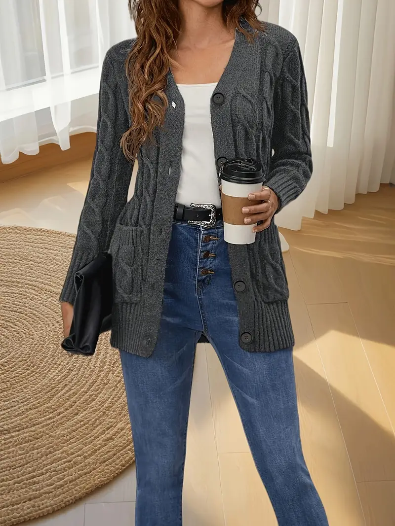 Elegant Women's V-Neck Cardigan - Image 4