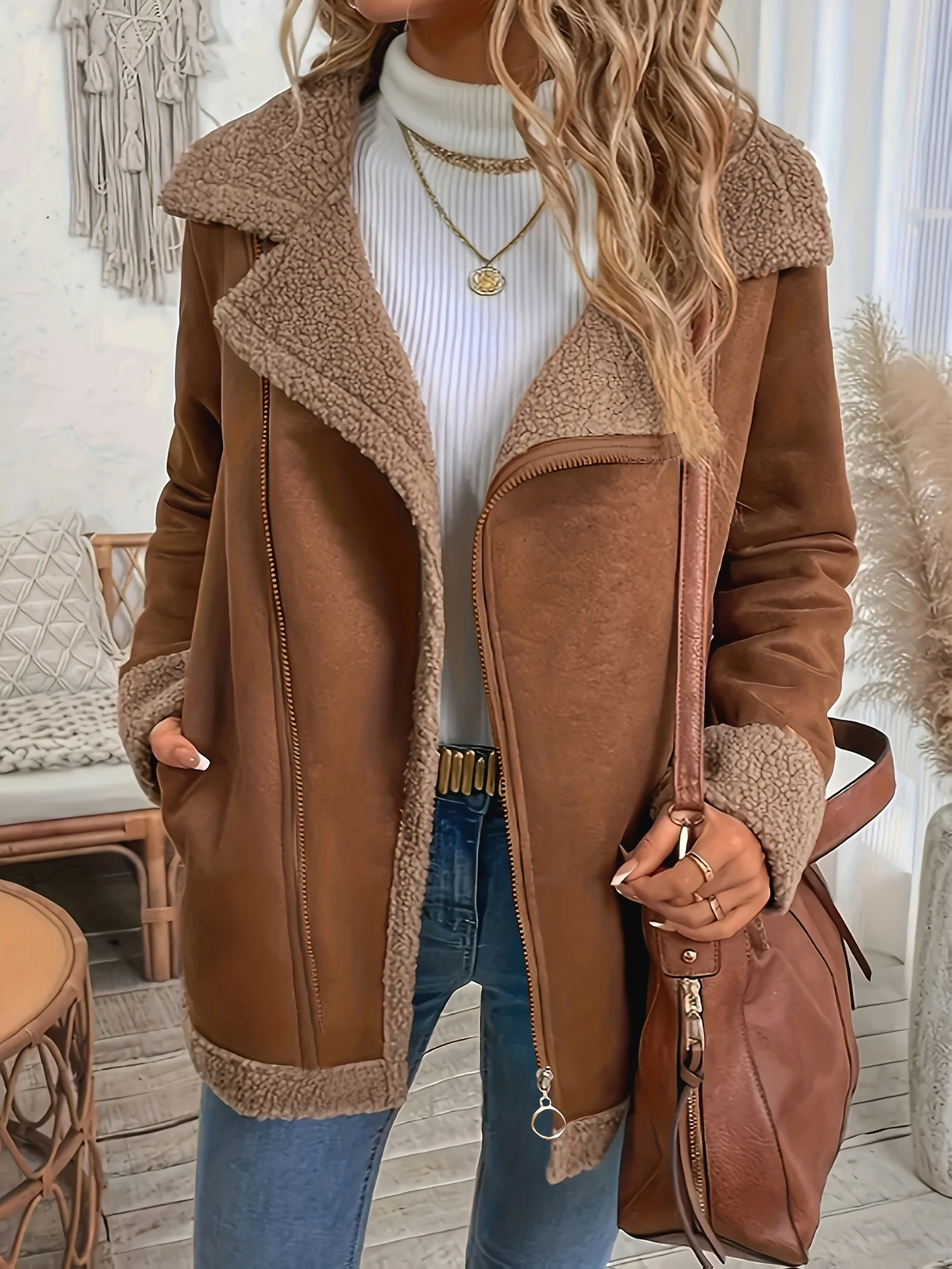 Elegant Wool Blend Jacket Women - Image 10