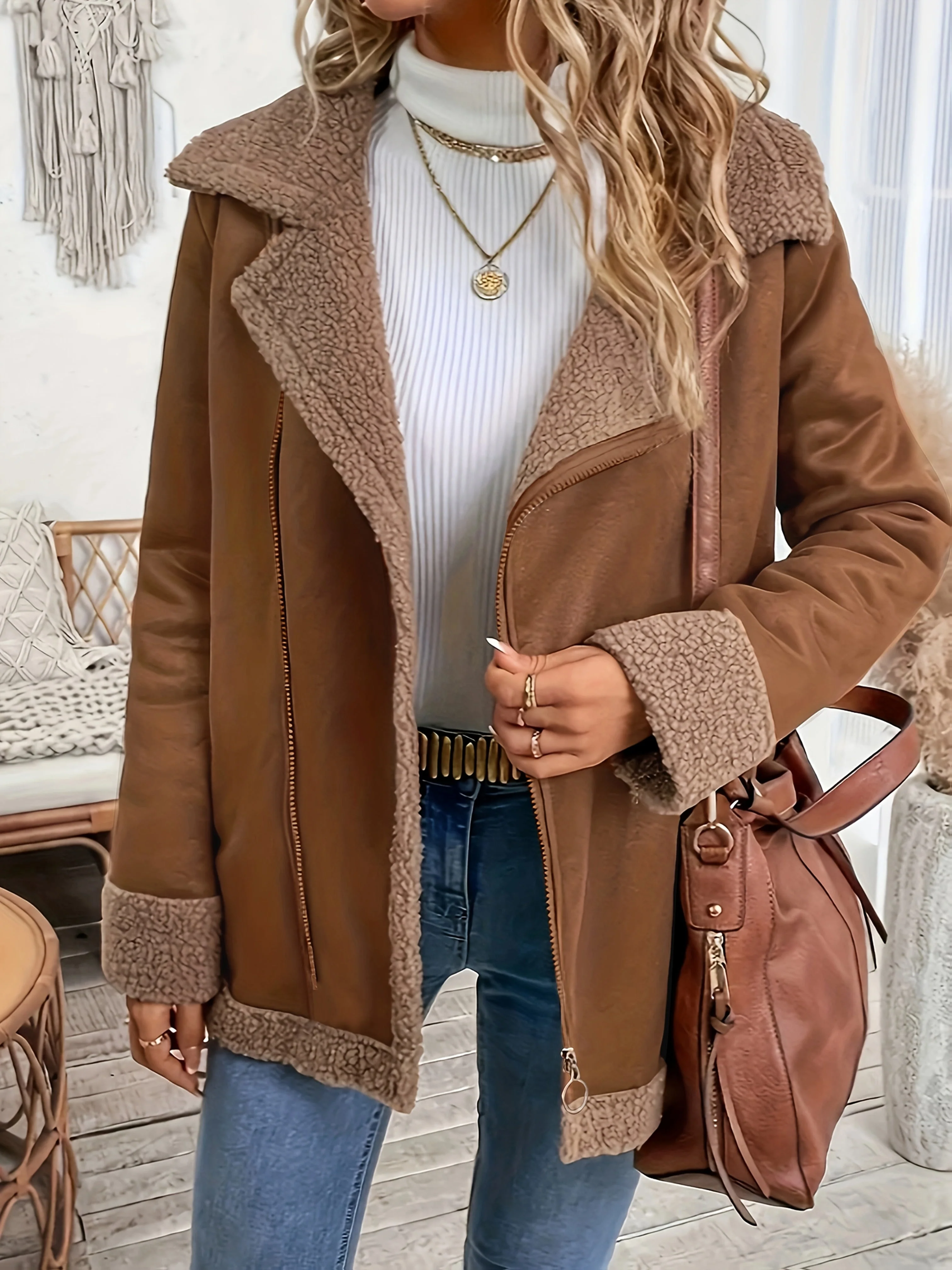 Elegant Wool Blend Jacket Women - Image 4