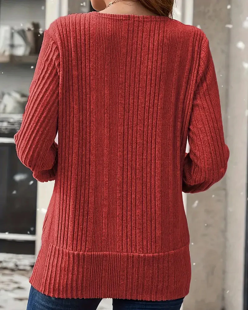 Fake Two-Piece Knit Sweater - Image 3