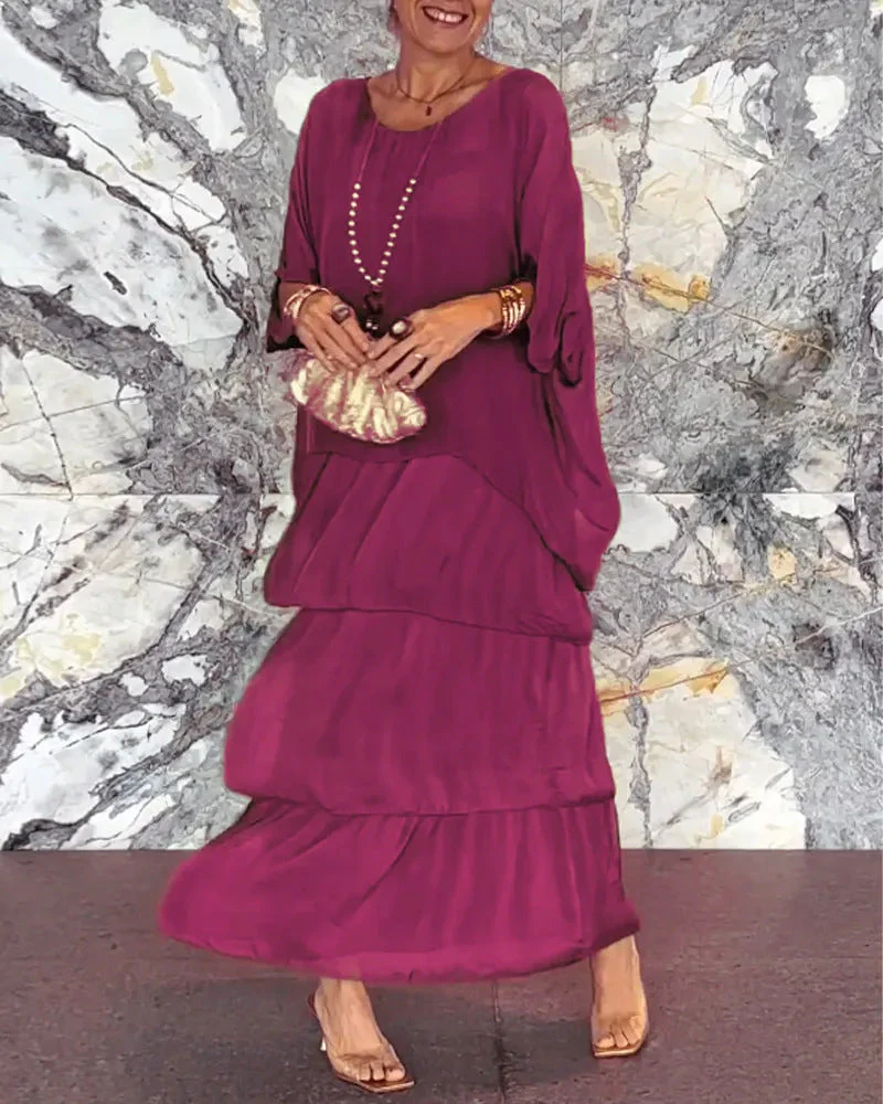 Fashion Batwing Long Dress - Image 10