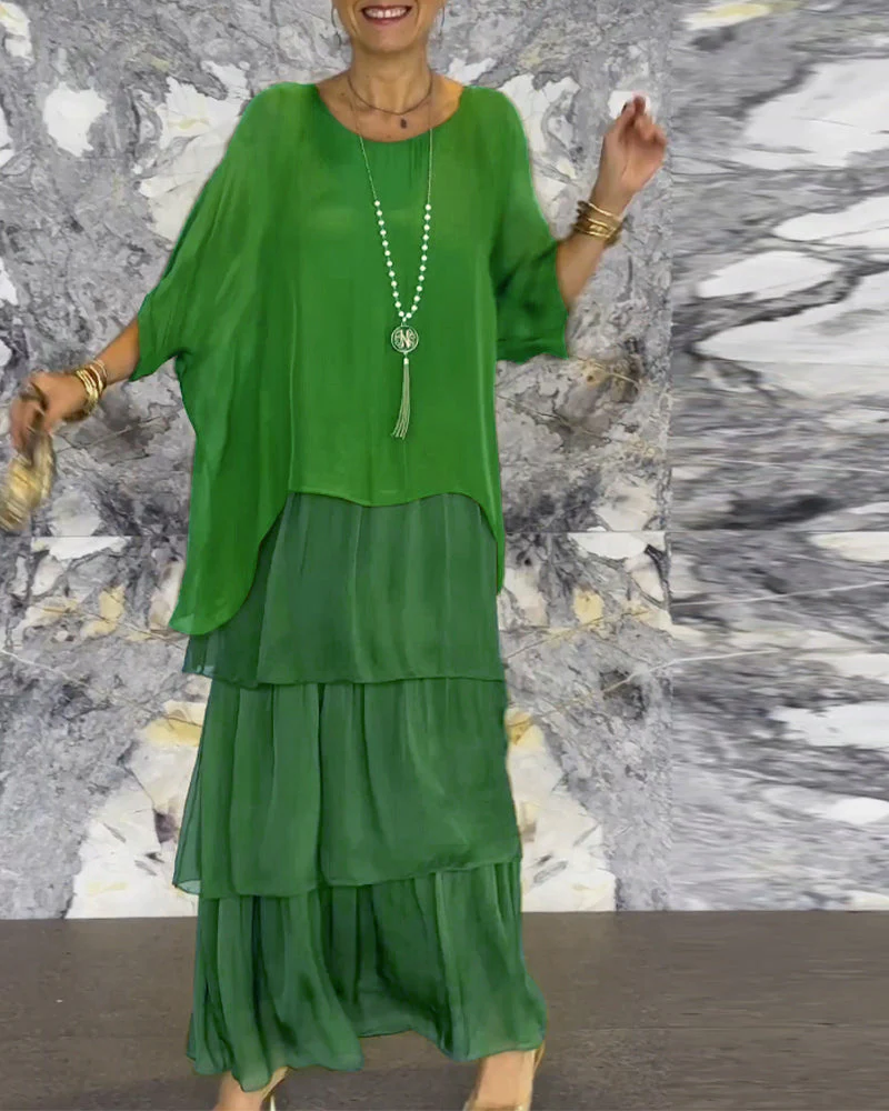 Fashion Batwing Long Dress - Image 29