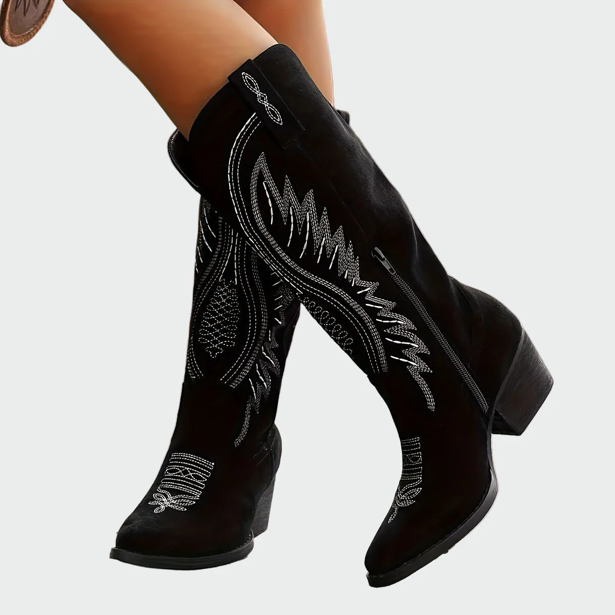 Fashion Embroidered Western Ankle Boots - Image 10
