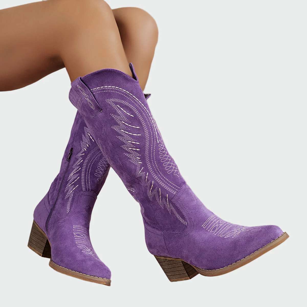 Fashion Embroidered Western Ankle Boots - Image 4